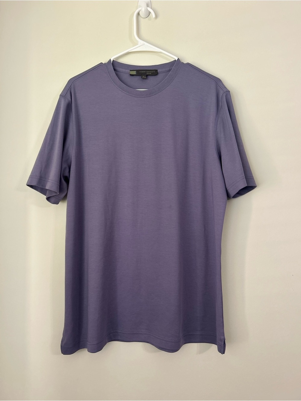 Robert Barakett Mens Purple Pima Cotton Crew Neck T-Shirt Short Sleeve Large